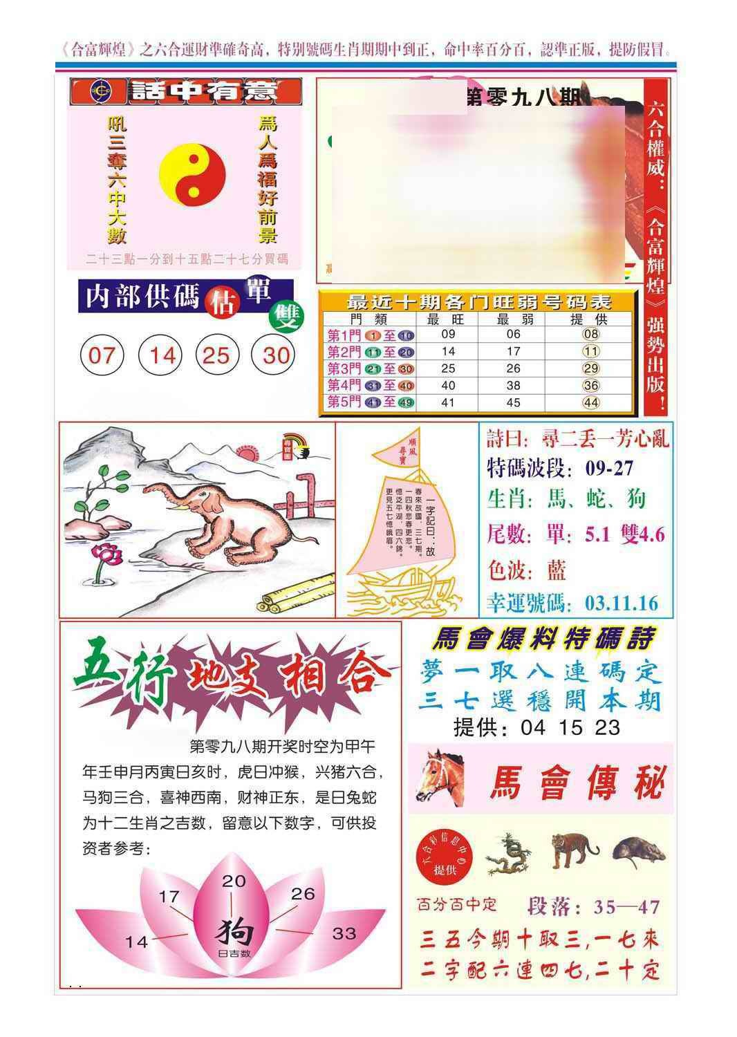 六合彩098期合富辉煌(新图)