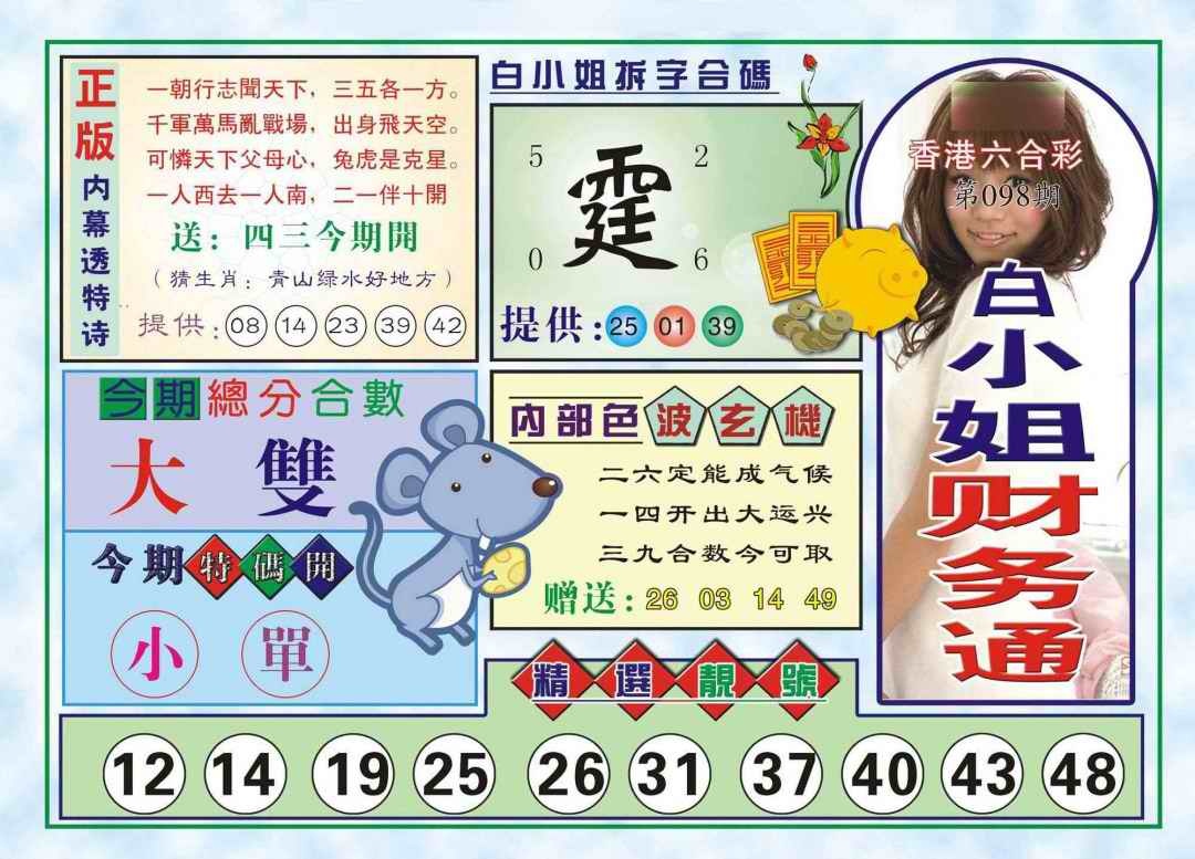六合彩098期白小姐财务通(新图)