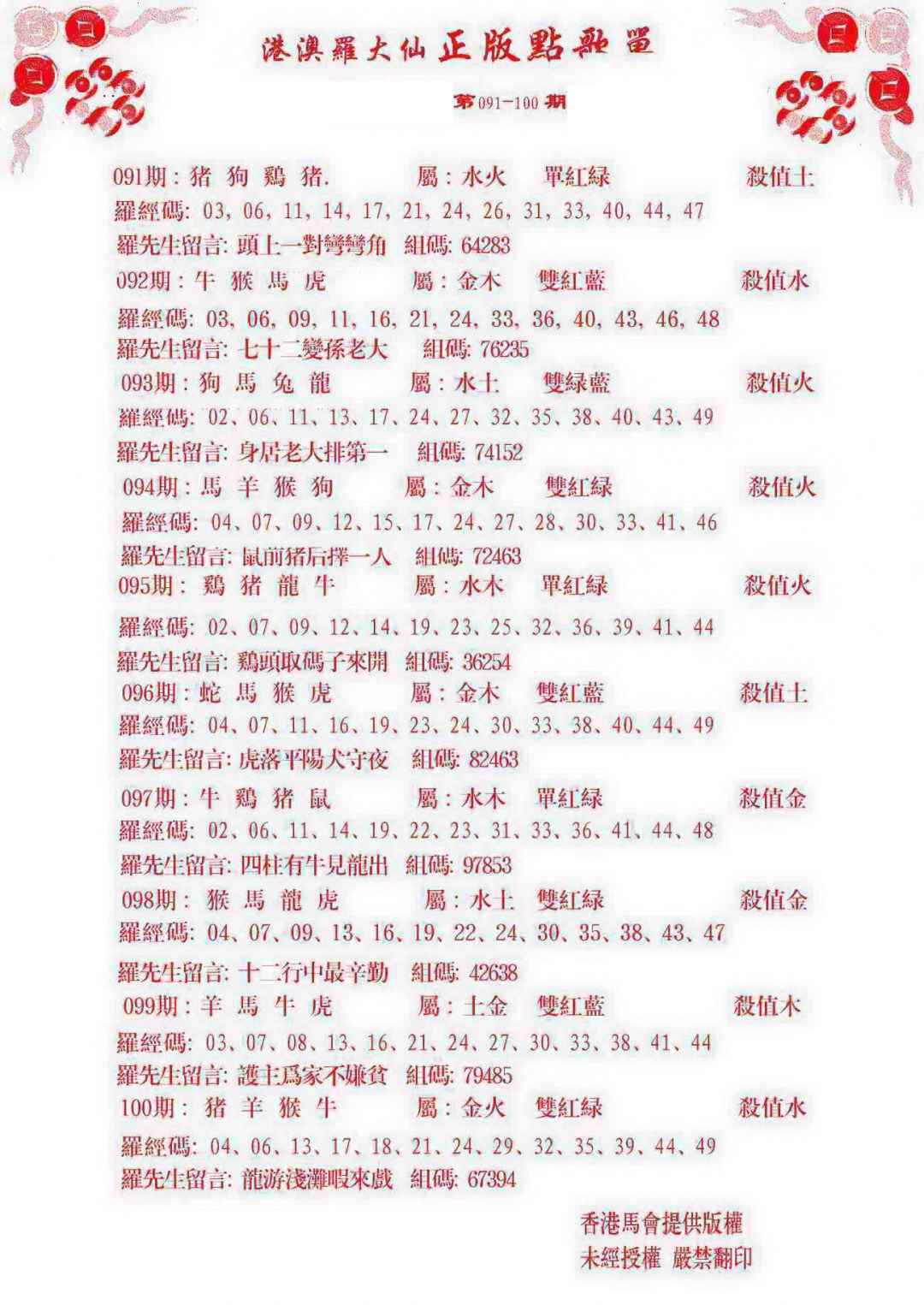 六合彩098期点歌单