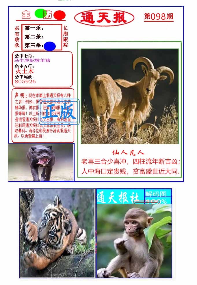 六合彩098期通天杀波图1
