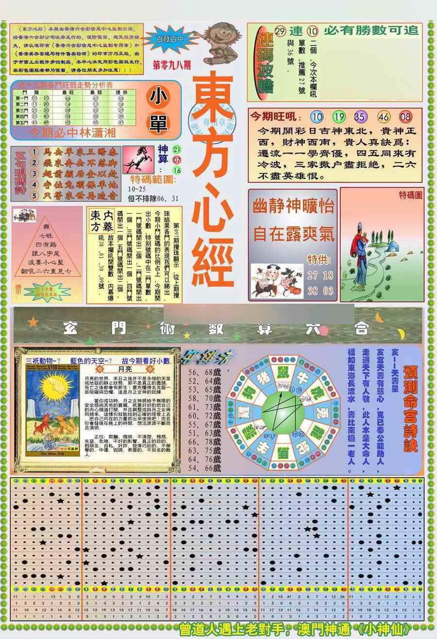 六合彩098期(新版)东方心经A