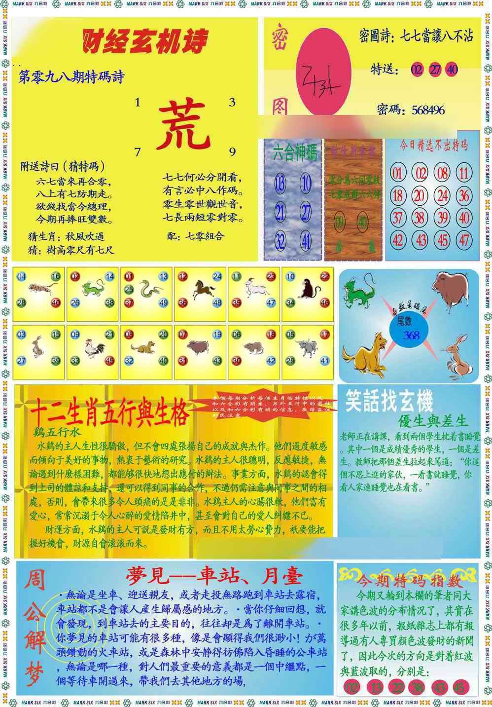 六合彩098期马经财经B(新图推荐)