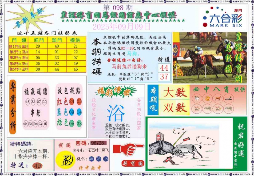 六合彩098期皇冠体育网马经图记录