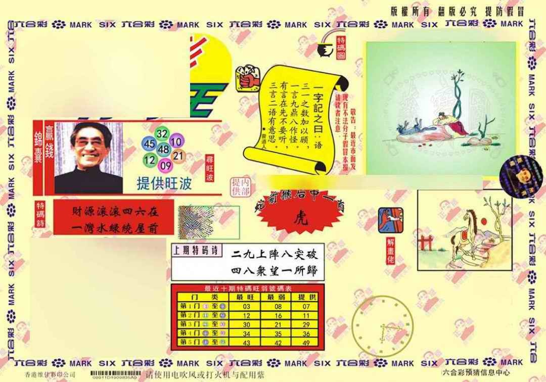 六合彩098期心水特码(信封)