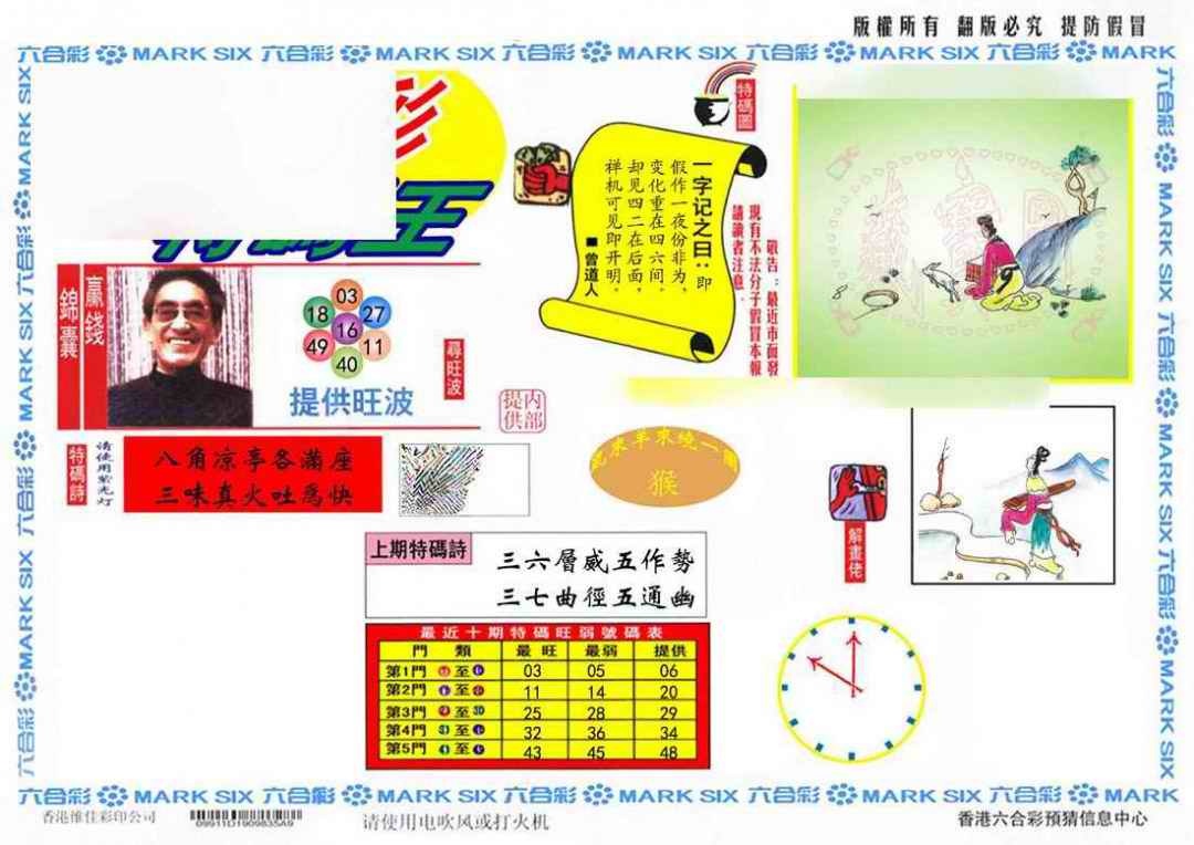 六合彩098期特码王(信封)