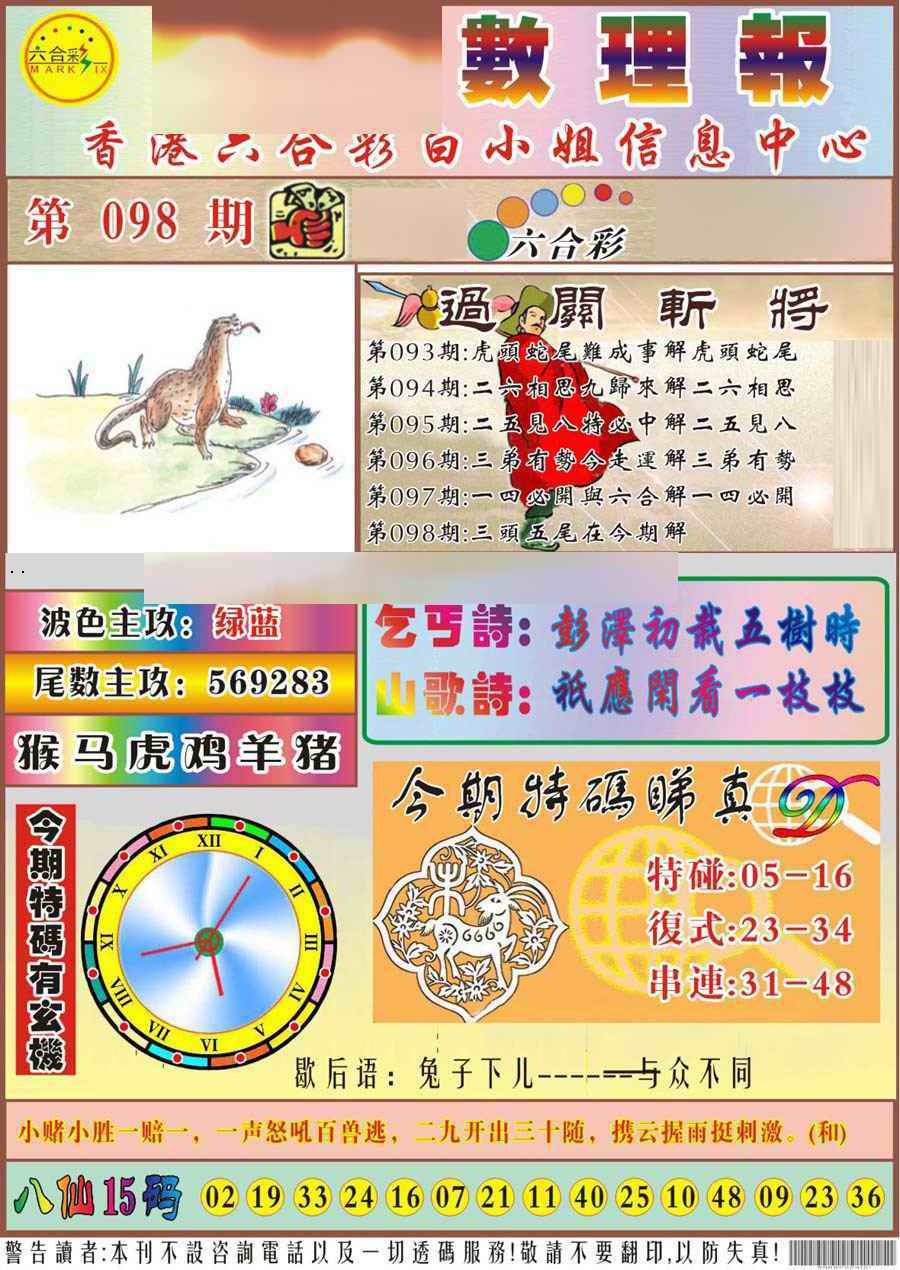 六合彩098期马经数理报